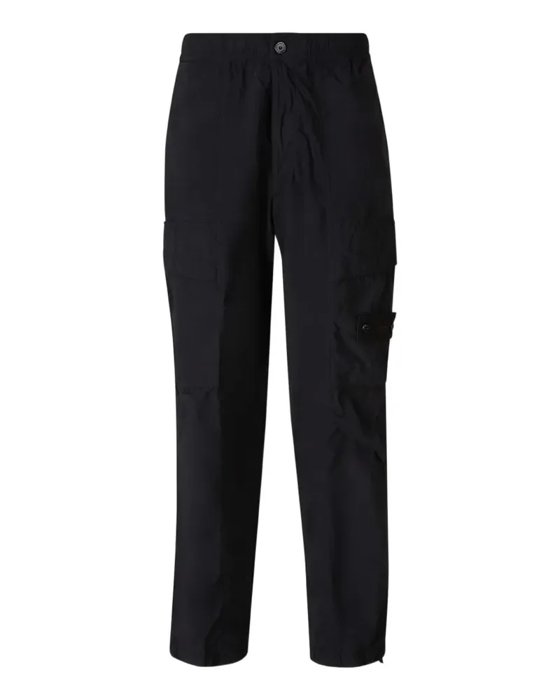 Stone Island Hose mit Logo-Patch - Schwarz Schwarz