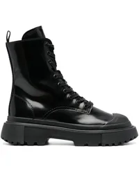 Hogan Schnürstiefel im Military-Look Schwarz