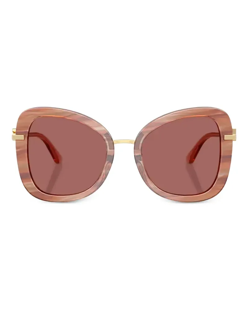 Dolce & Gabbana Gestreifte Glow Sonnenbrille mit Butterfly-Gestell - Rosa Rosa