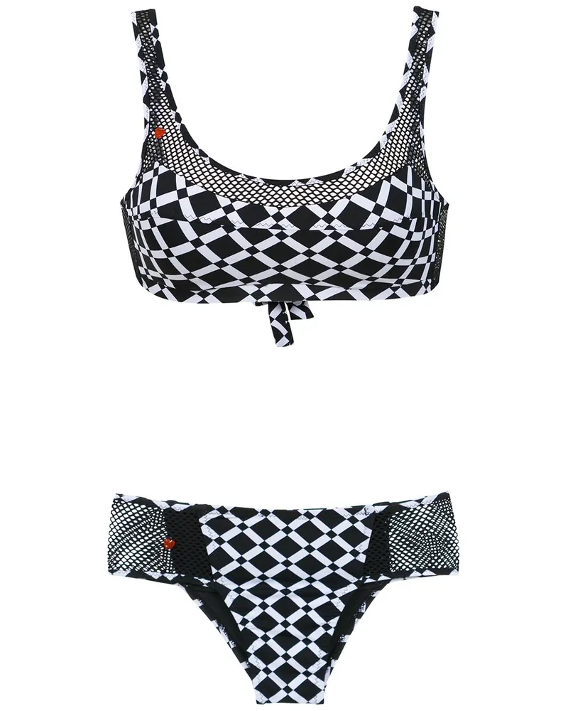 Amir Slama Bikini mit Print - Schwarz Schwarz