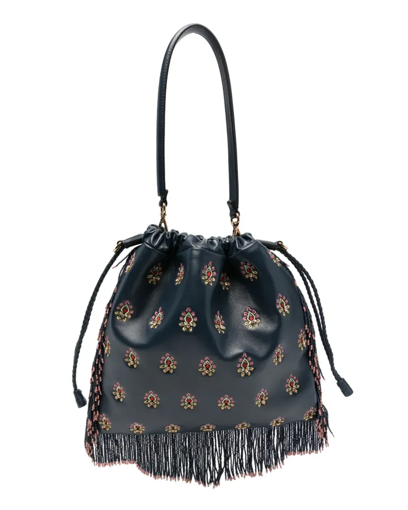 Etro medium Kalispera beaded bucket bag - Blau Blau