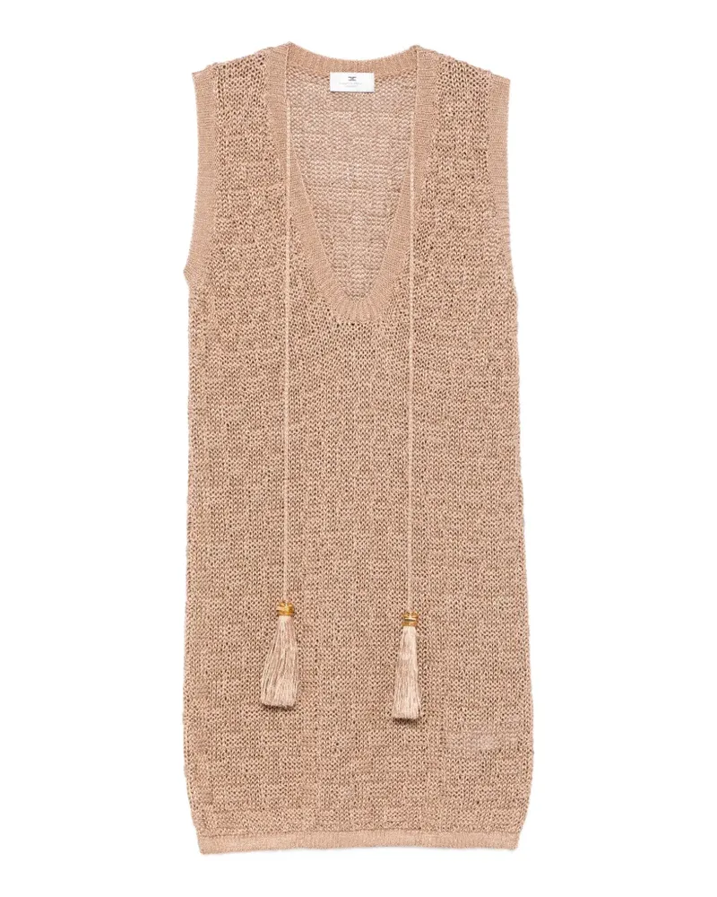 Elisabetta Franchi V-neck mini dress - Nude Nude