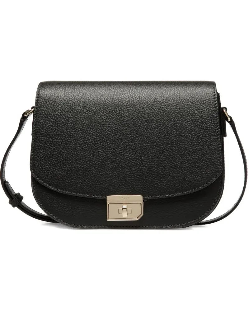 Bally Ledertasche mit geprägtem Klappverschluss - Schwarz Schwarz