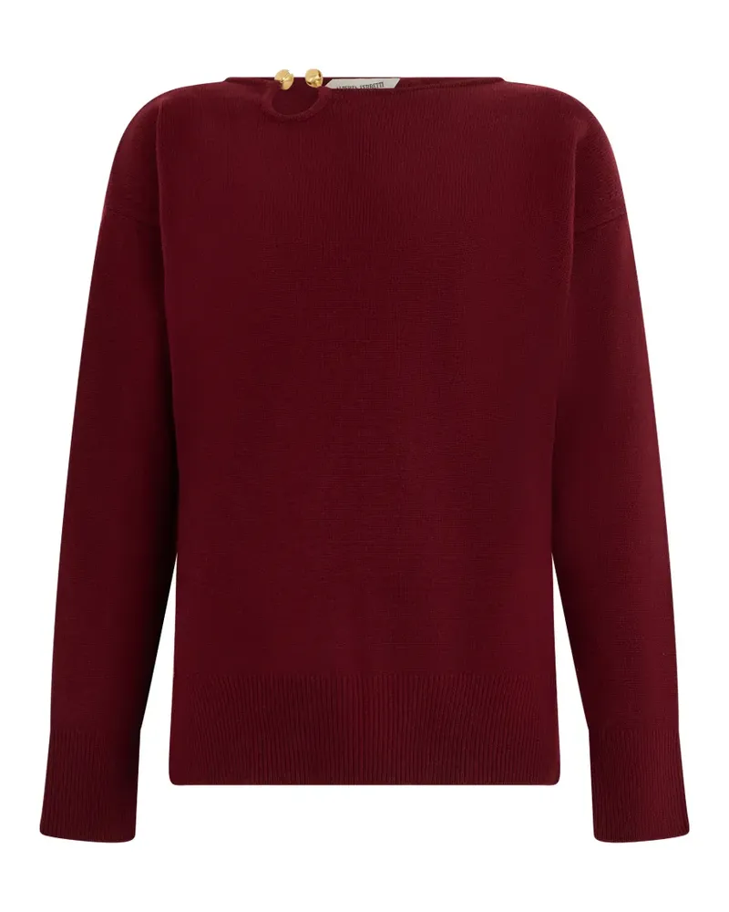 Alberta Ferretti embellished long-sleeve top - Rot Rot