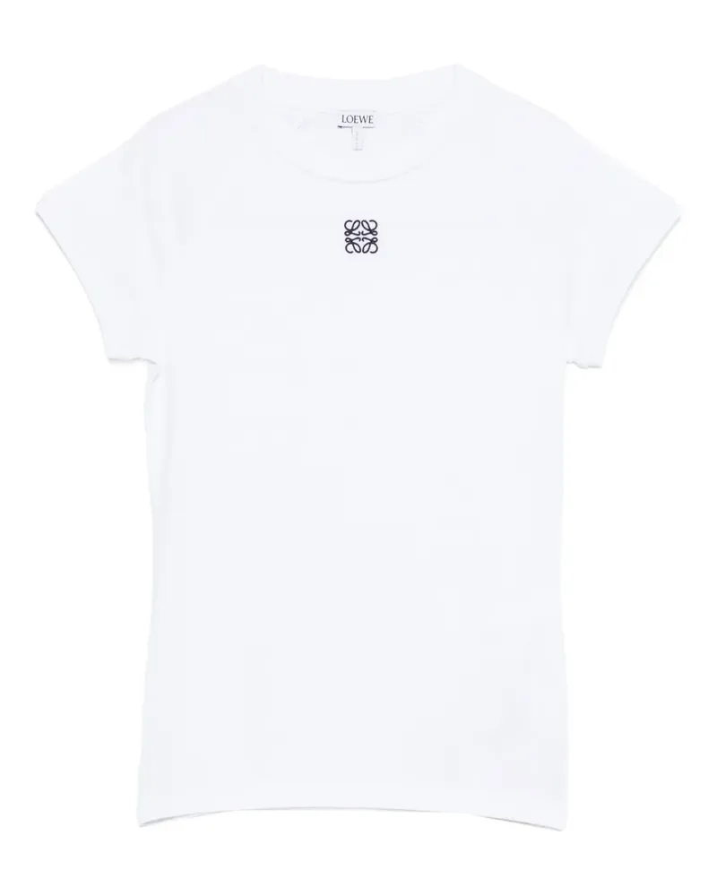 Loewe T-Shirt mit Logo-Stickerei - Weiß Weiß