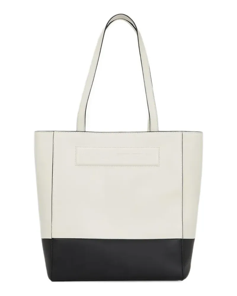 Karl Lagerfeld colour-block debossed-logo tote bag - Weiß Weiß