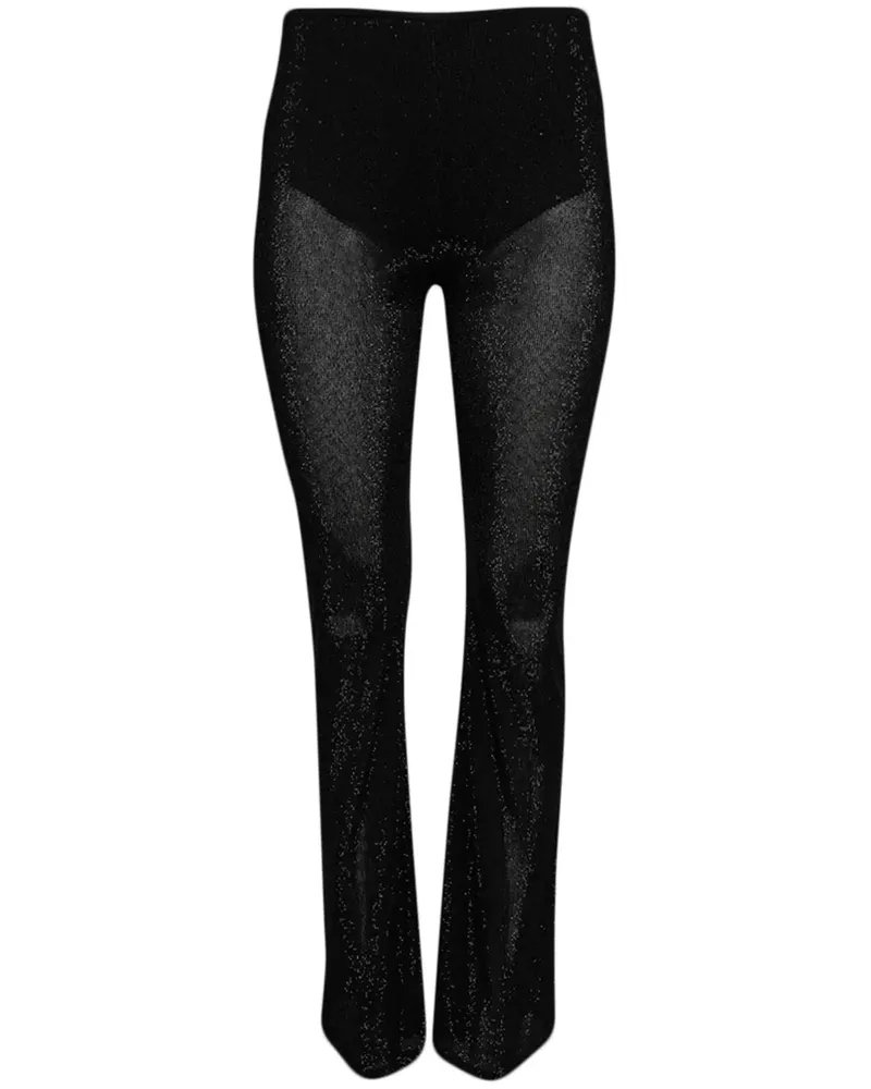 Alexander Wang Bootcut-Hose mit Metallic-Nähten - Schwarz Schwarz