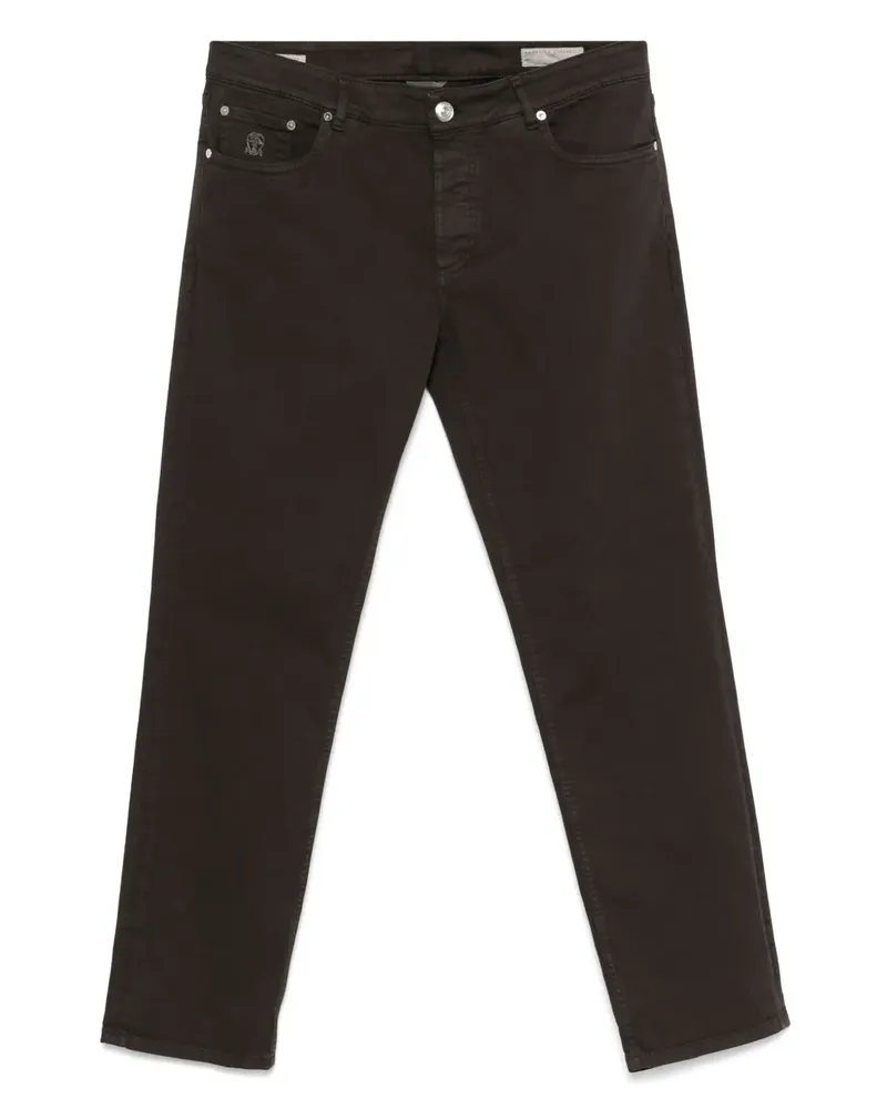 Brunello Cucinelli Klassische Twill-Hose - Braun Braun