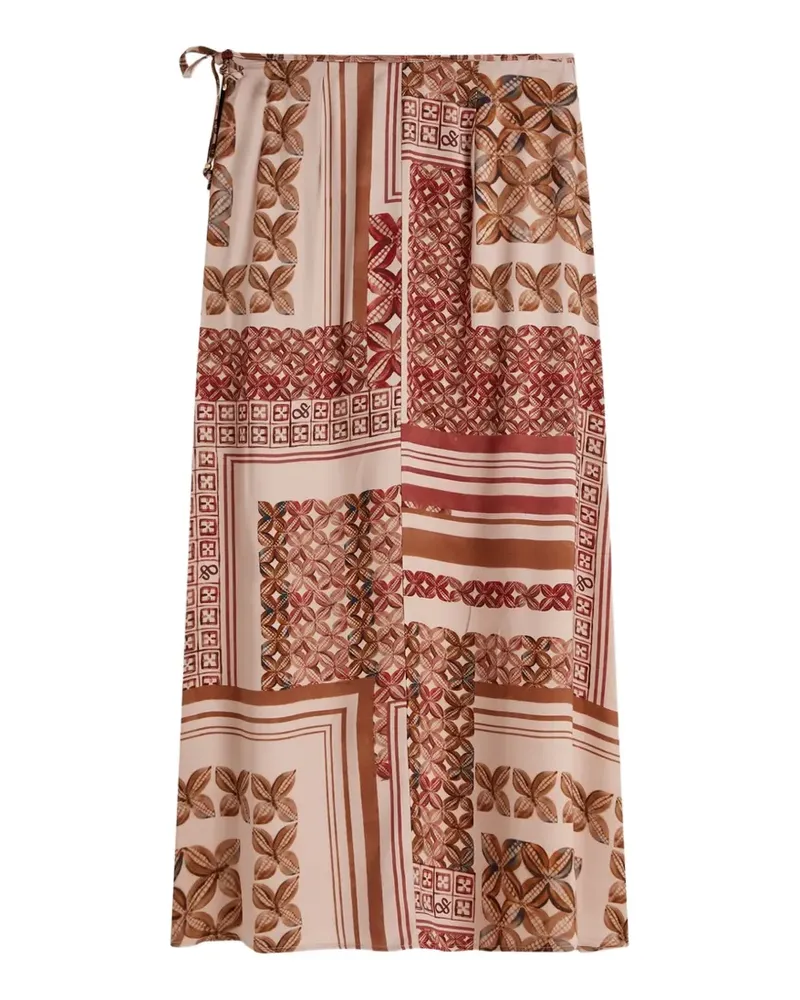 Scotch&Soda tile-print wrap maxi skirt - Nude Nude