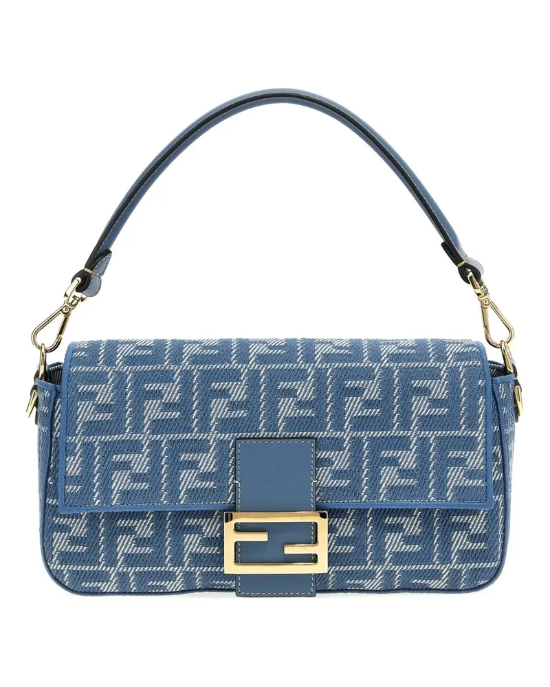 Fendi Mittelgroße Baguette Schultertasche - Blau Blau