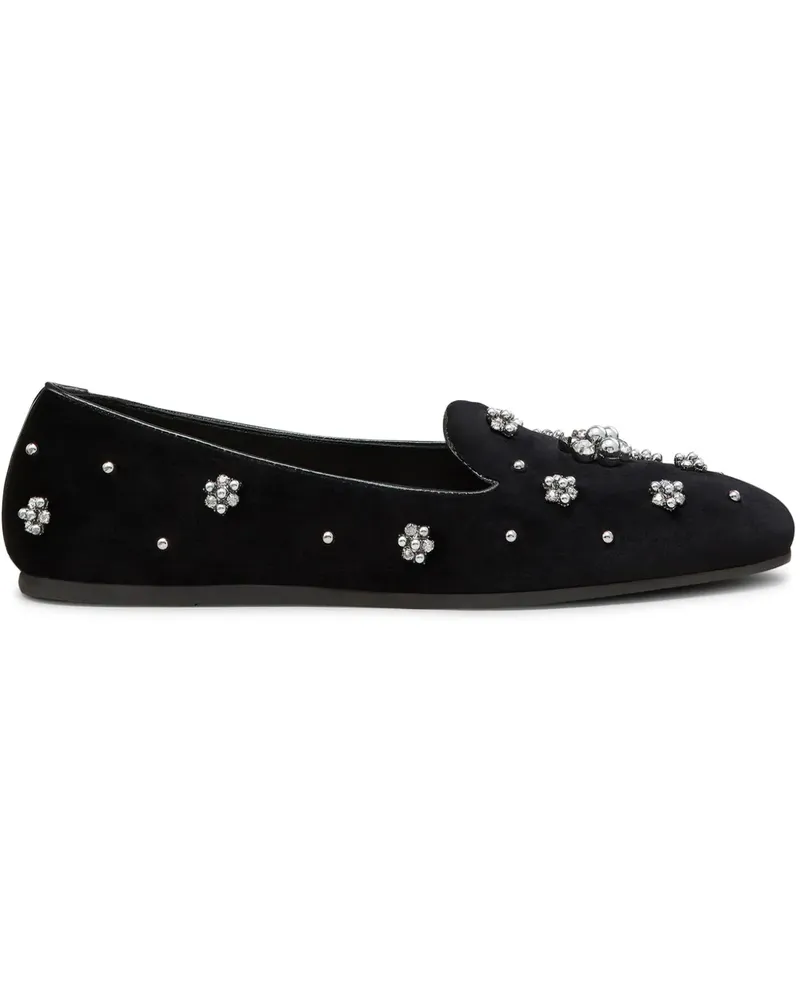 Stuart Weitzman Poppy Loafer mit Kristallen - Schwarz Schwarz