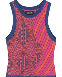 AHLUWALIA Top mit Print-Mix Rosa