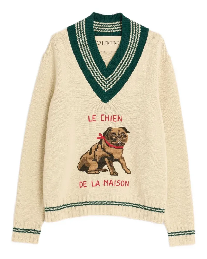 Valentino Garavani Le Chien de la Maison Jacquard-Pullover - Nude Nude