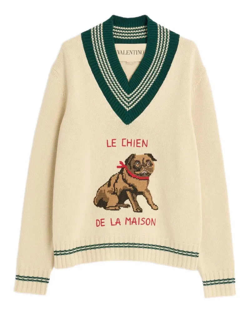 Valentino Garavani Le Chien de la Maison Jacquard-Pullover - Nude Nude