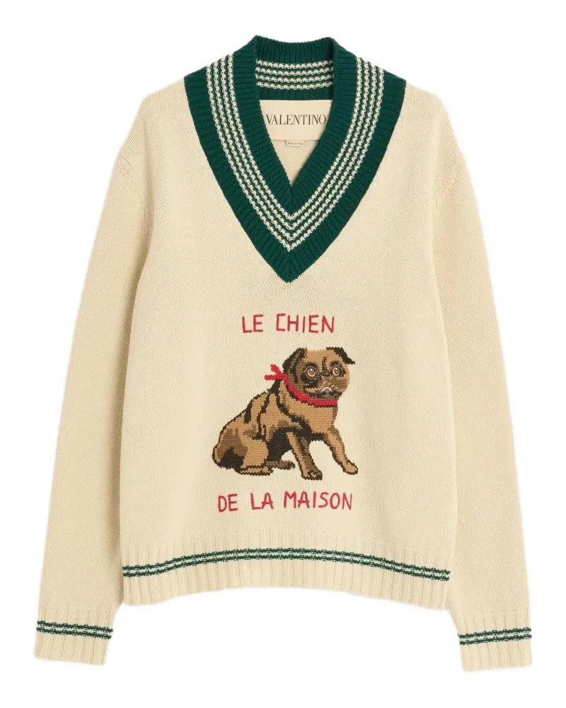 Valentino Garavani Le Chien de la Maison Jacquard-Pullover - Nude Nude