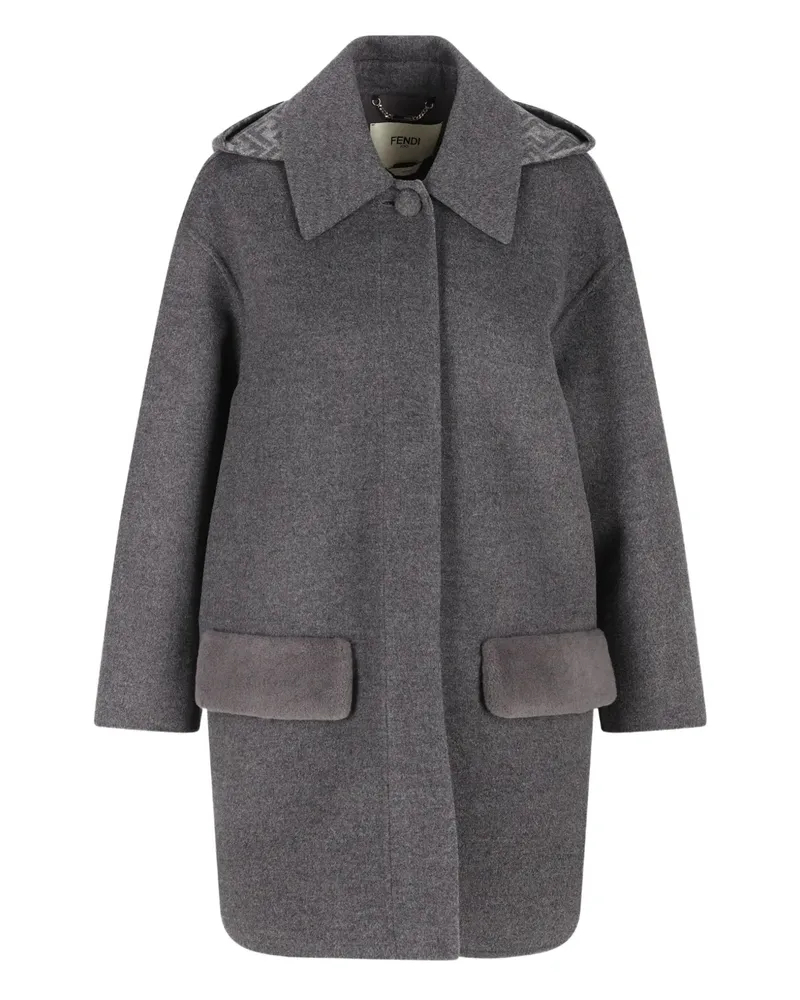 Fendi Kapuzenmantel mit Pattentaschen - Grau Grau
