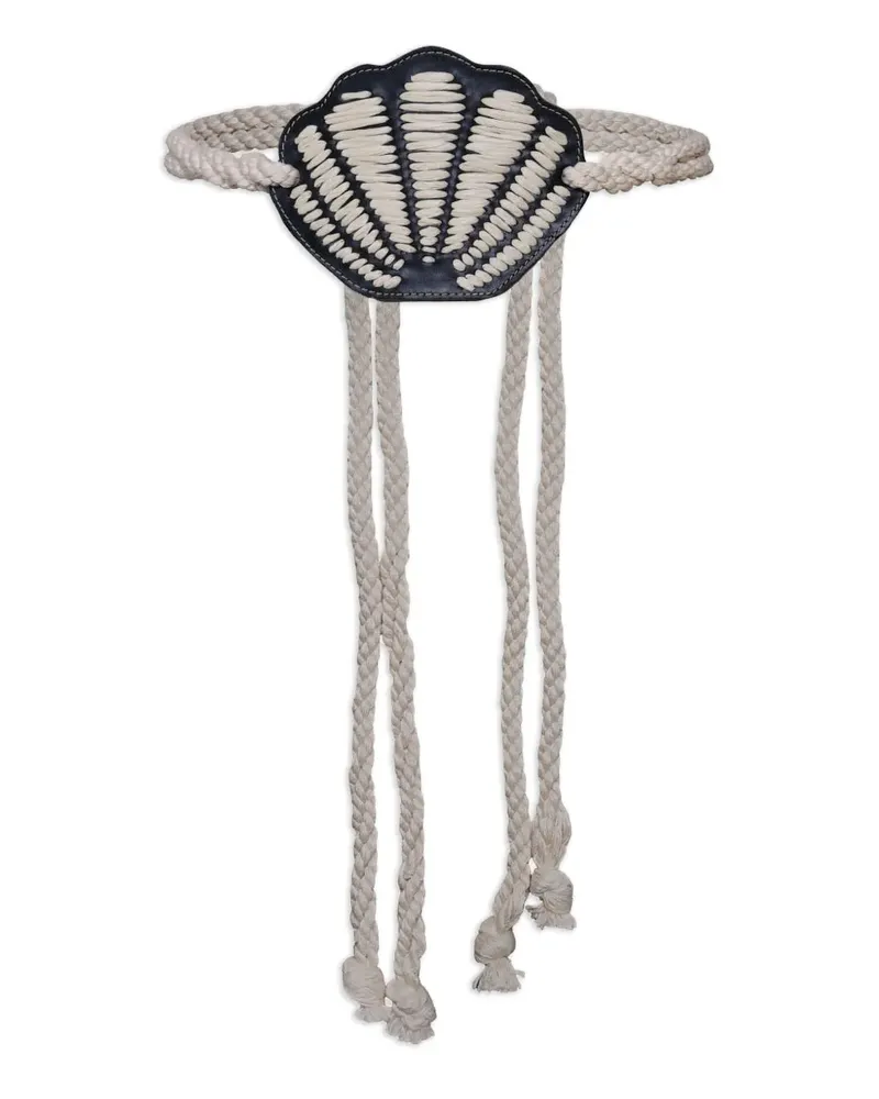 Johanna Ortiz Movimiento Marítimo shell-detail rope belt - Schwarz Schwarz