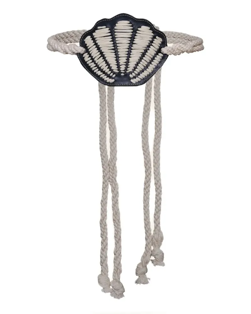 Johanna Ortiz Movimiento Marítimo shell-detail rope belt - Schwarz Schwarz