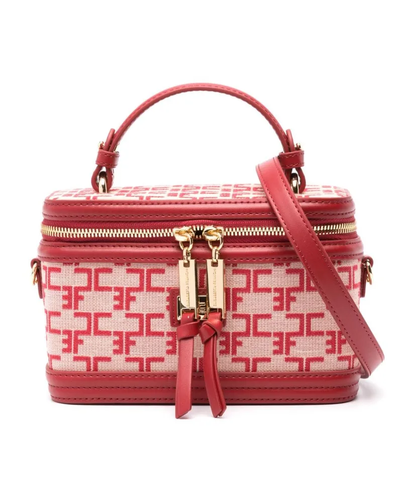 Elisabetta Franchi Kosmetiktasche mit Monogrammmuster - Rosa Rosa