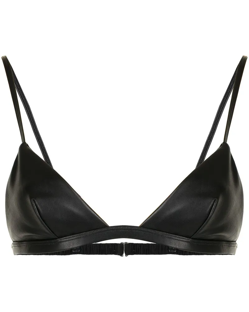 Fleur Du Mal BH aus veganem Leder - Schwarz Schwarz