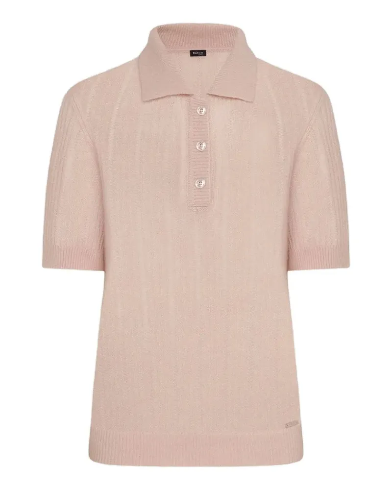 Kiton Poloshirt mit Lochmuster - Rosa Rosa
