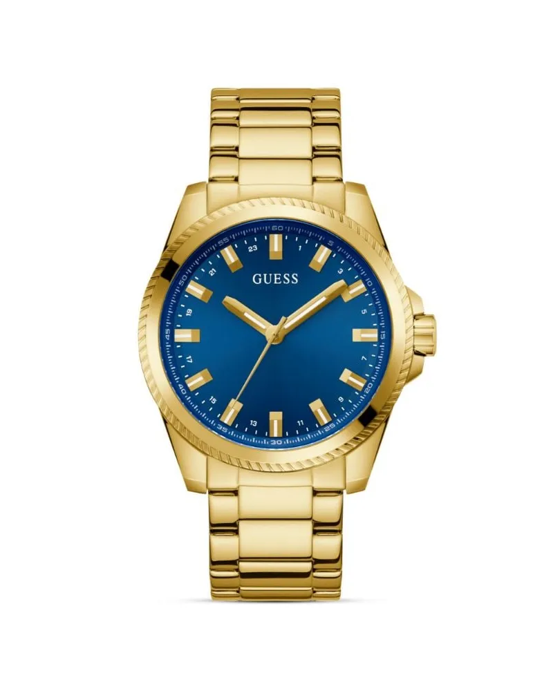 Guess Edelstahl Batterie 44mm - Blau Blau