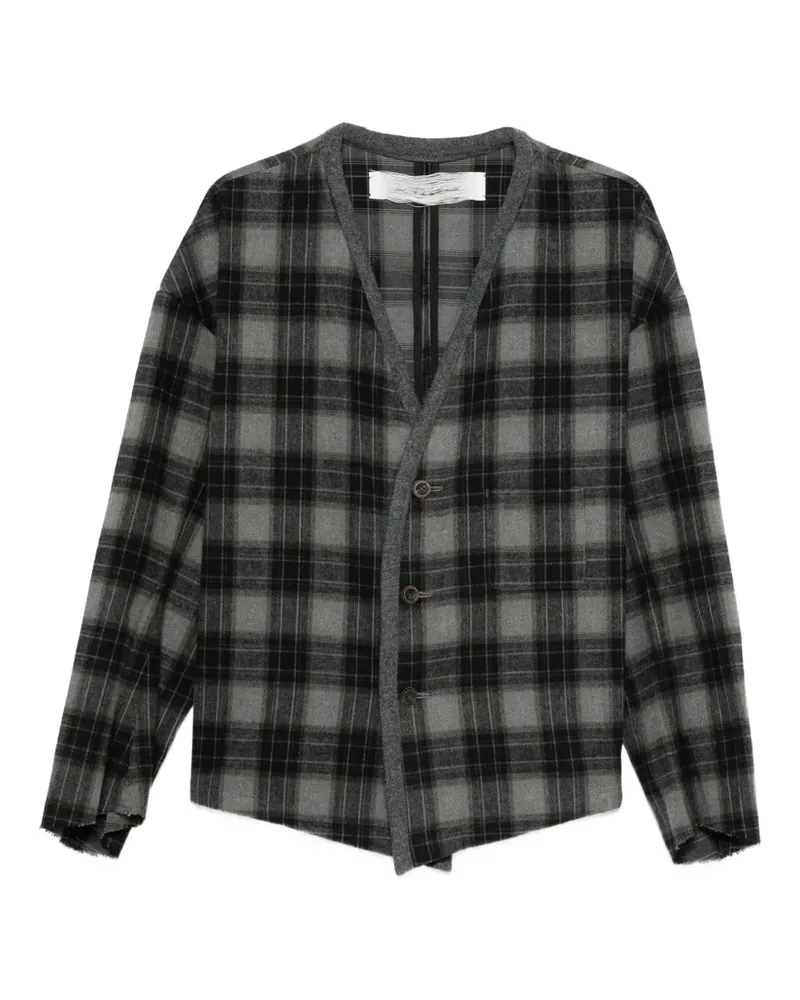 individual sentiments Karierter Cardigan - Grau Grau