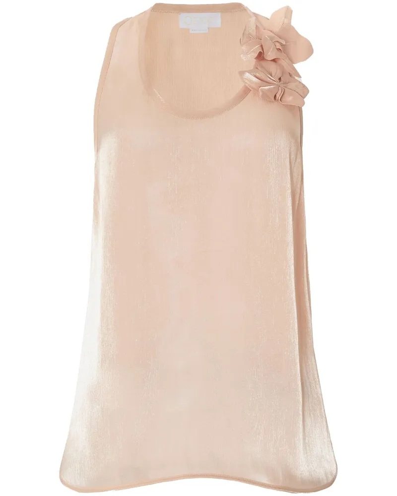 Genny Tanktop mit flroaler Applikation - Rosa Rosa