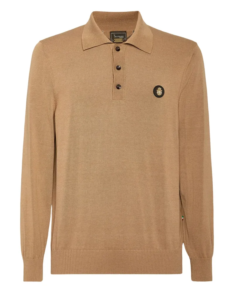 Billionaire Poloshirt mit Logo-Applikation - Nude Nude