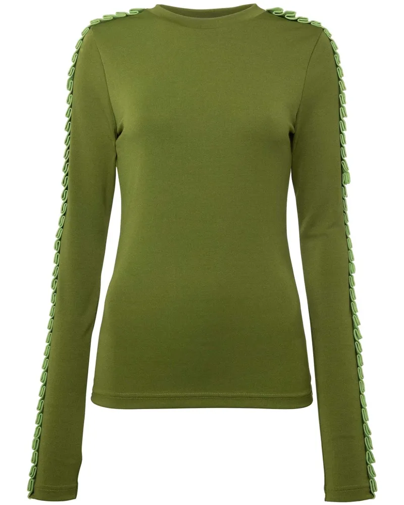 J.W.Anderson Langarmshirt mit Faltenbesatz - Grün Grün