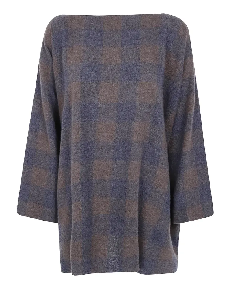 Daniela Gregis Karierter Pullover mit U-Boot-Ausschnitt - Grau Grau