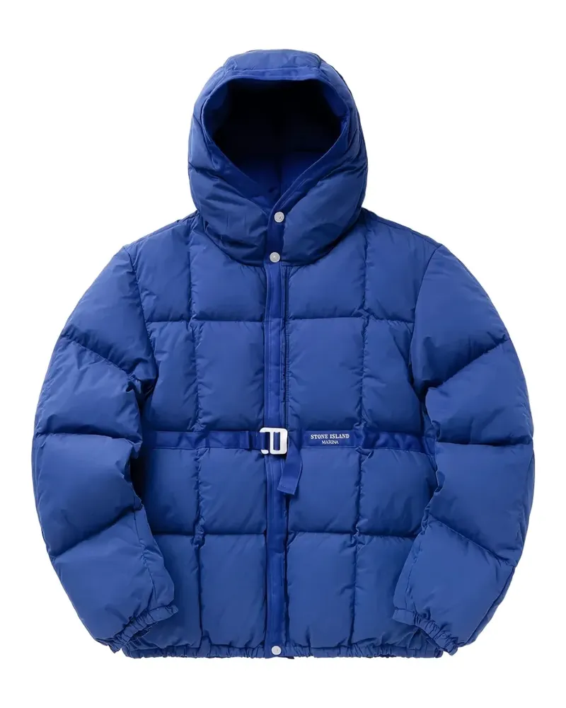 Stone Island Gefütterte Kapuzenjacke mit Schnalle - Blau Blau