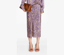 Midirock aus Seide - Violett