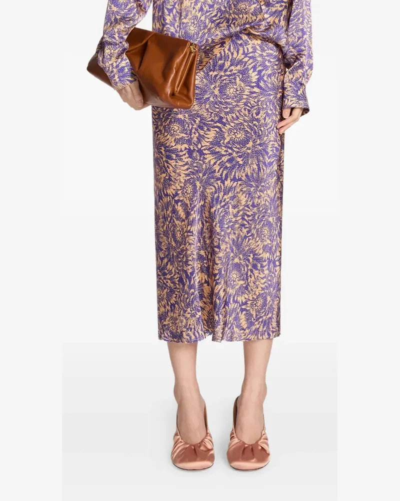 Dries van Noten Midirock aus Seide - Violett Violett