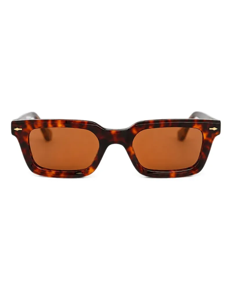 Kat Maconie Nixa tortoiseshell-effect rectangle-frame sunglasses - Braun Braun