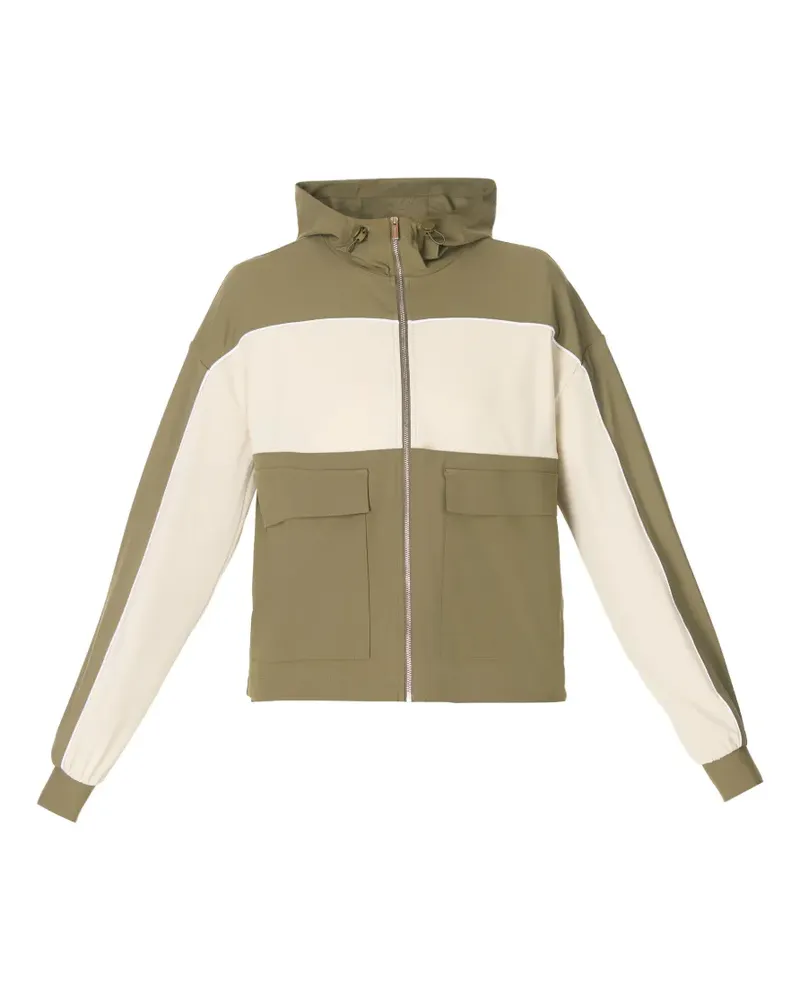 Sweaty Betty Explorer Kapuzenjacke in Colour-Block-Optik - Grün Grün