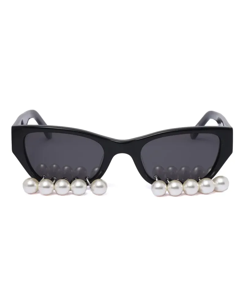 KIMHEKIM Sonnenbrille mit Perlendetail - Schwarz Schwarz