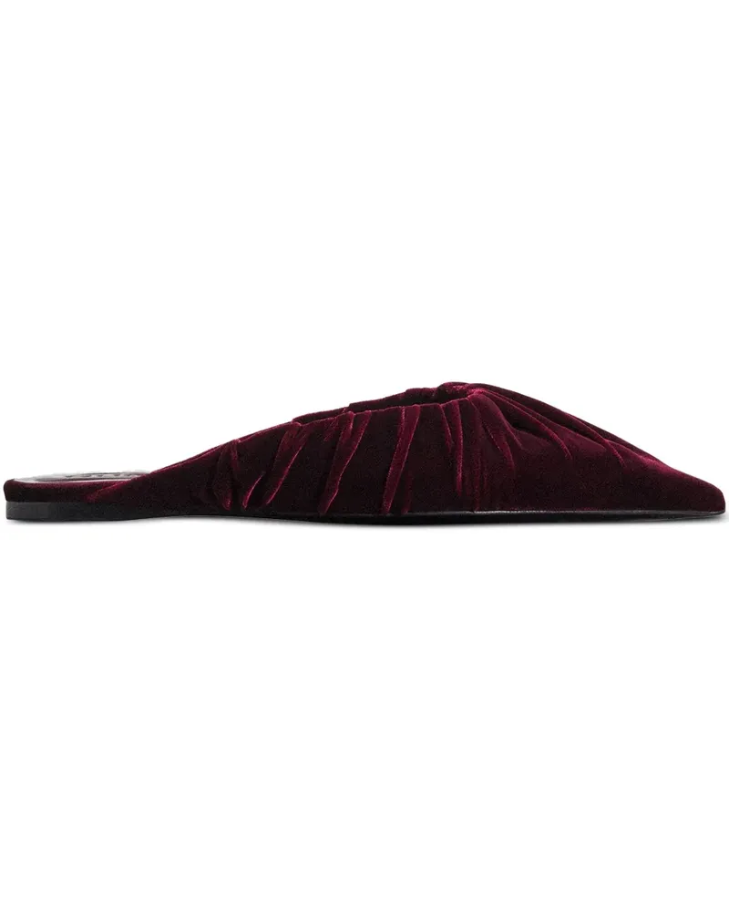 Thierry Mugler Flache Mules mit spitzer Kappe - Rot Rot