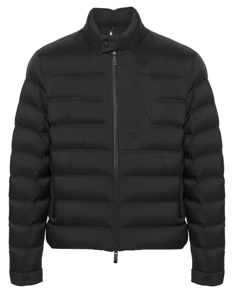 Moncler Daunenjacke mit Logo-Prägung - Schwarz Schwarz