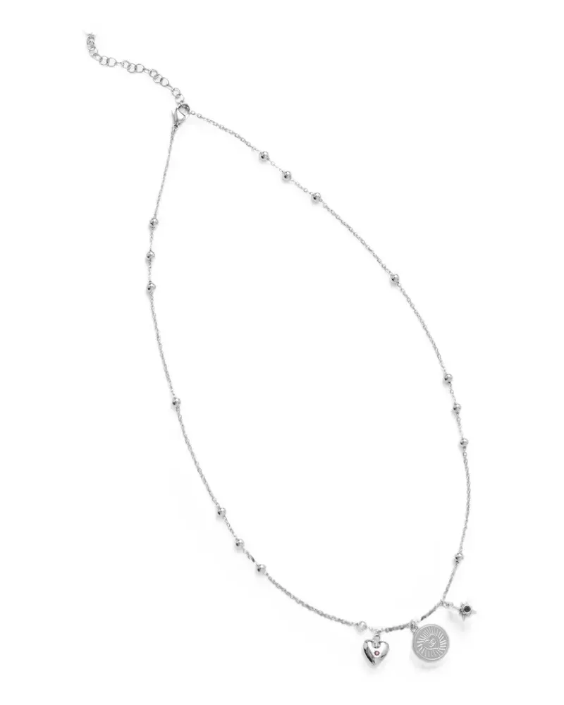 Liu Jo charm-detail beaded necklace - Silber Silber