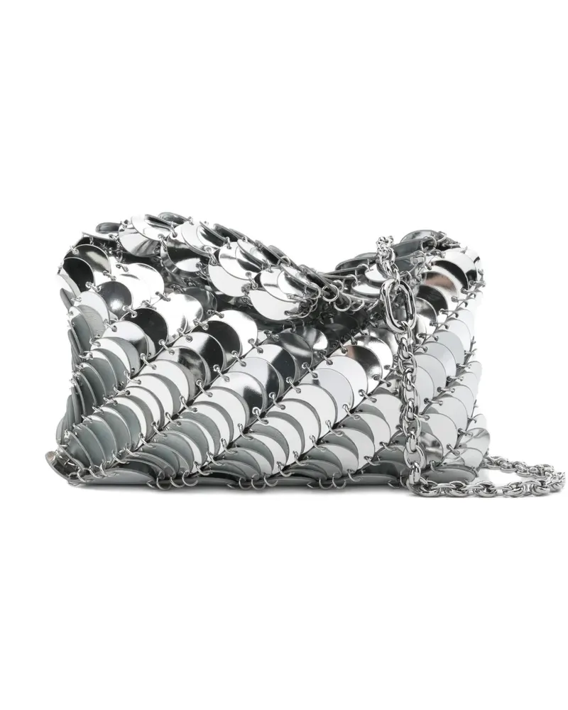 Paco Rabanne Schultertasche mit Kettenriemen - Grau Grau
