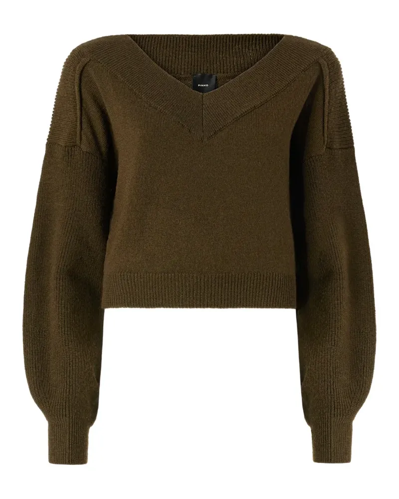 Pinko Cropped-Pullover mit V-Ausschnitt - Grün Grün