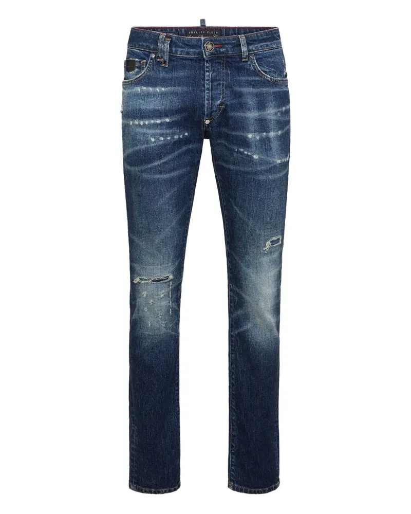 Philipp Plein Jeans in Distressed-Optik - Blau Blau
