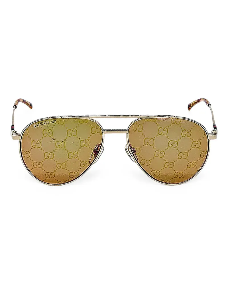 Gucci GG monogram pilot-frame sunglasses - Gold Gold