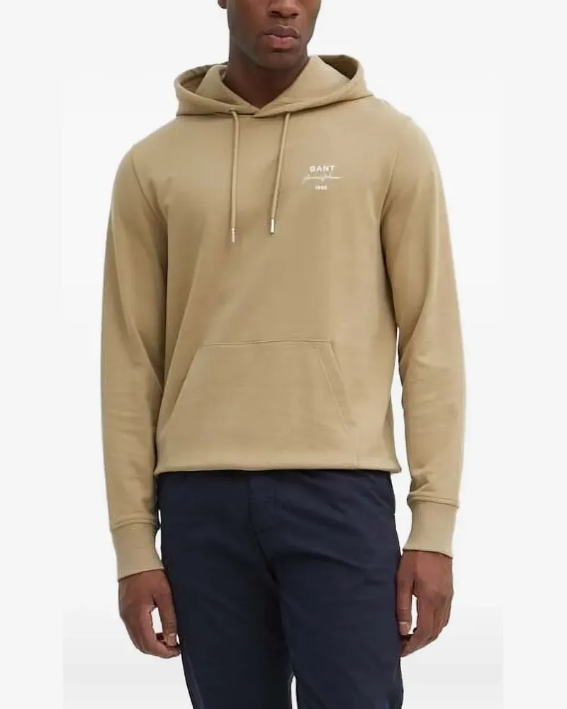 Gant Hoodie mit Logo-Stickerei - Nude Nude