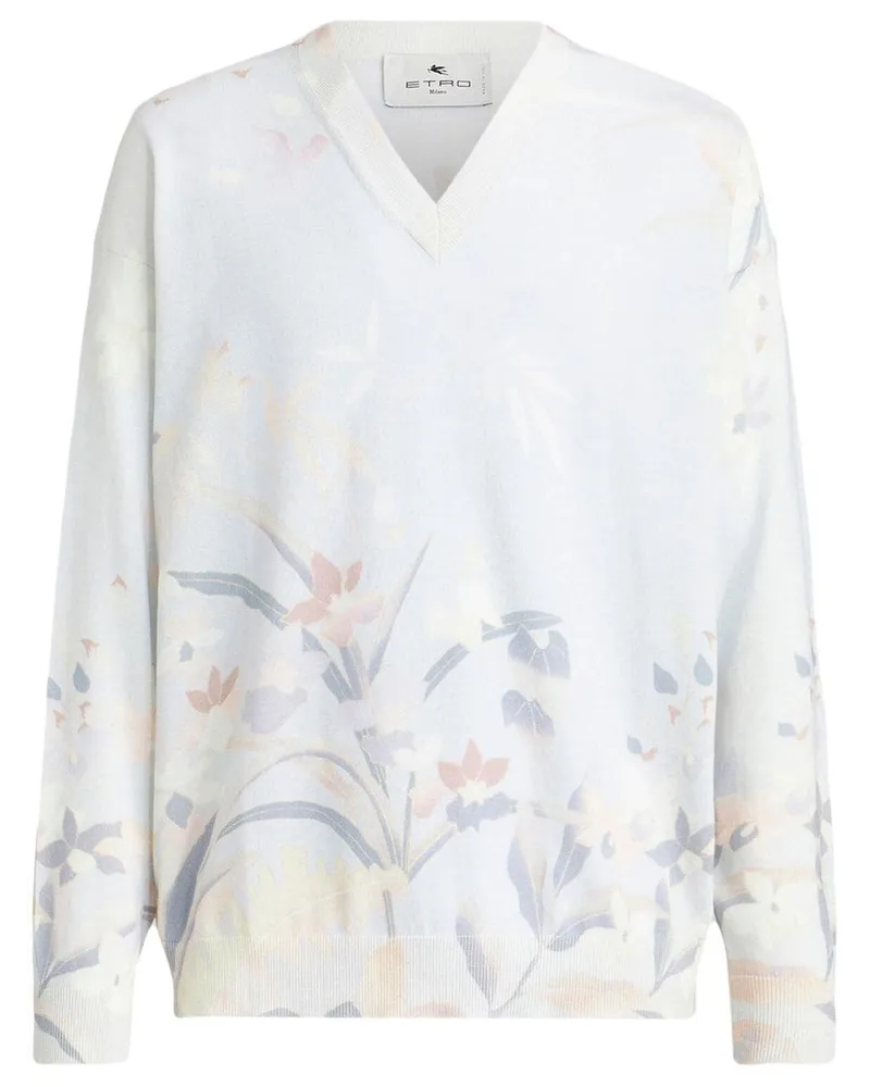 Etro Pullover mit Blumen-Print Weiß