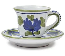 Blossom Set aus Espressotasse und Untersetzer - Blau