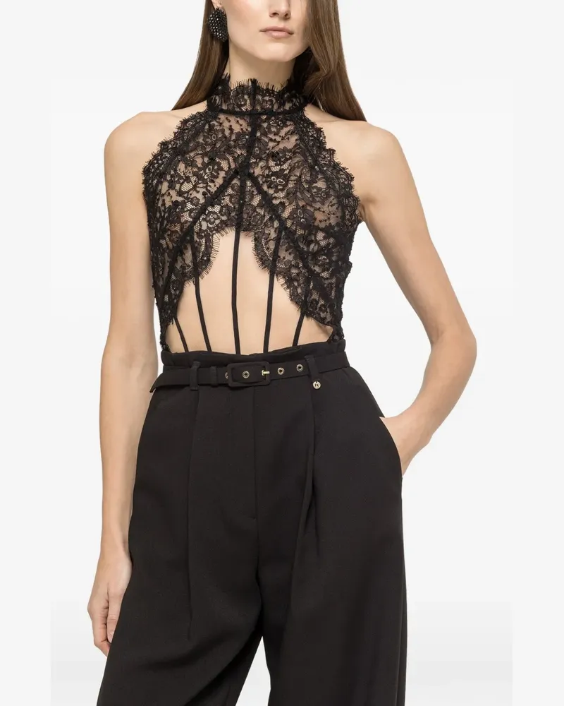 NISSA sequin lace bodysuit - Schwarz Schwarz