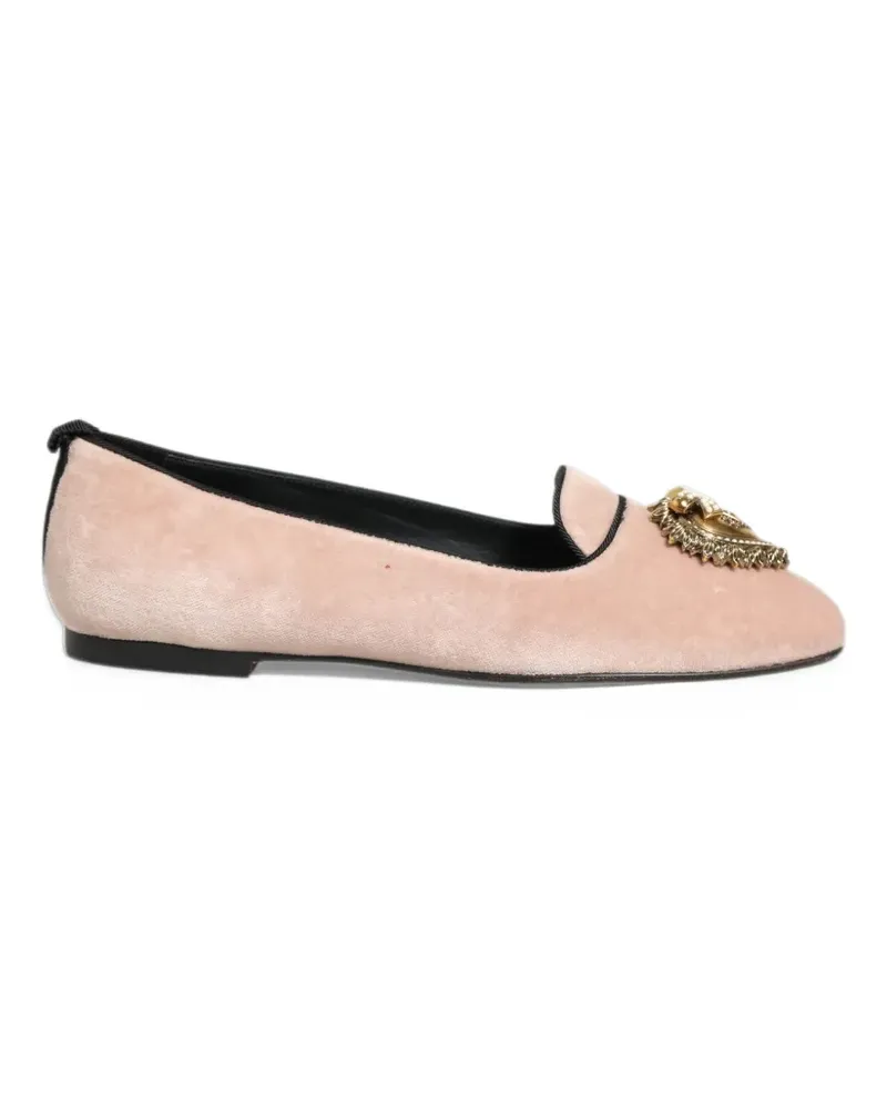 Dolce & Gabbana Devotion heart-plaque loafers - Rosa Rosa