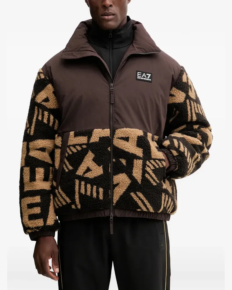EA7 Jacke mit Logo-Patch - Braun Braun